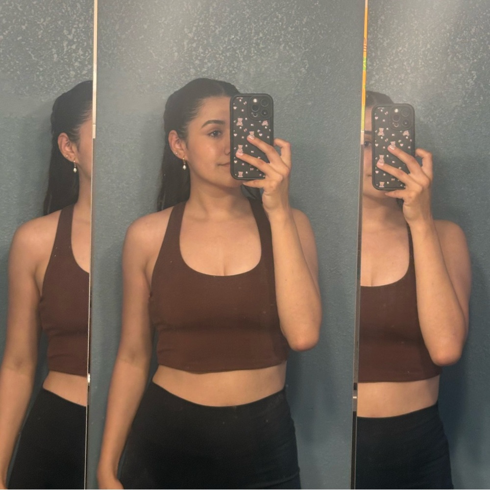 Brown workout top